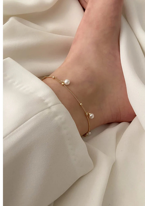 The Riviera Pearl Anklet