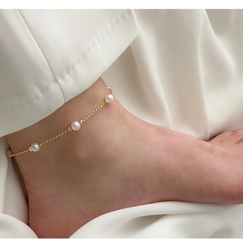 The Riviera Pearl Anklet