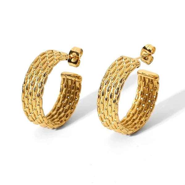 Woven Gold Hoops
