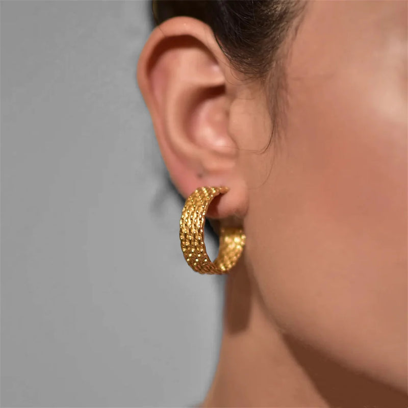 Woven Gold Hoops